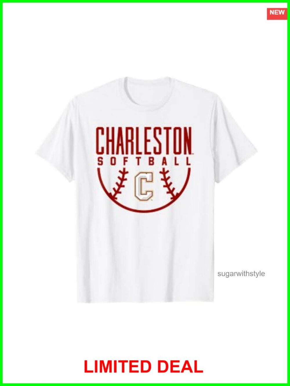 Officially Licensed College of Charleston Cougars Softball Arch T-Shirt